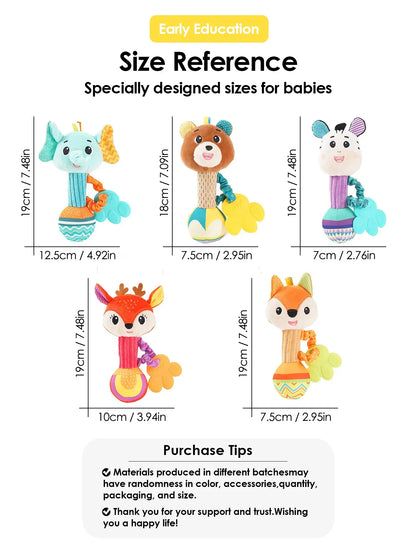 1pcs Baby Interactive Rattle Soothing Toy