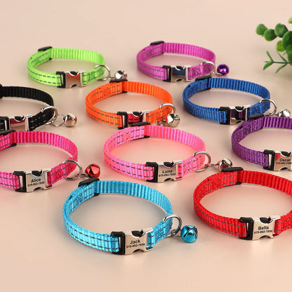 Cat Reflective Nylon Personalized Collar