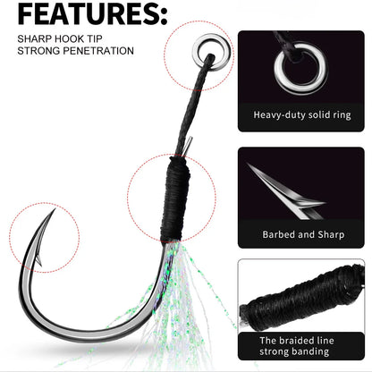 Metal Jig Tail Assist Fishing Hook