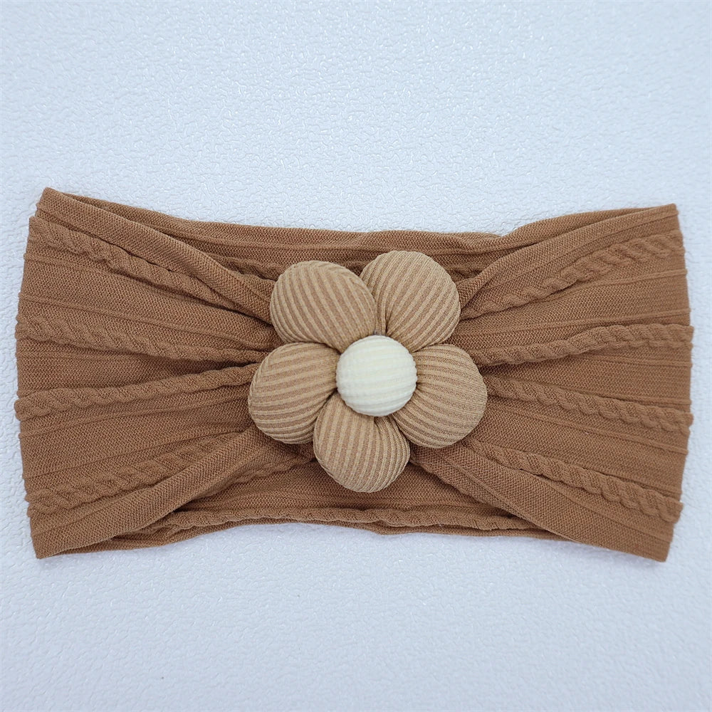 Baby Soft Elastic  Flower Nylon Hairband