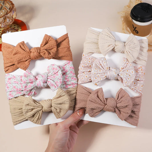 Girls  Cable Knit Turban Bows Headband