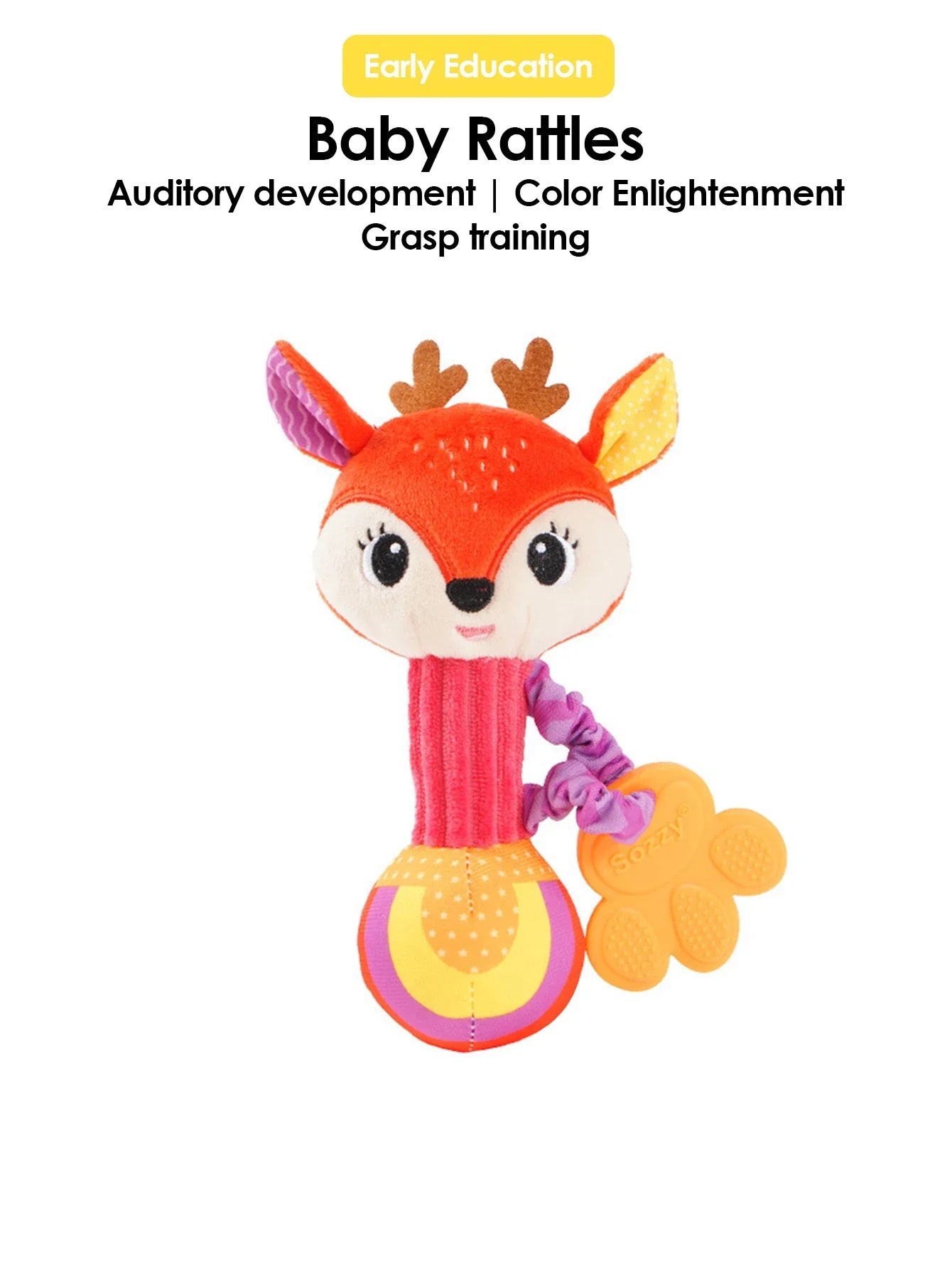 1pcs Baby Interactive Rattle Soothing Toy