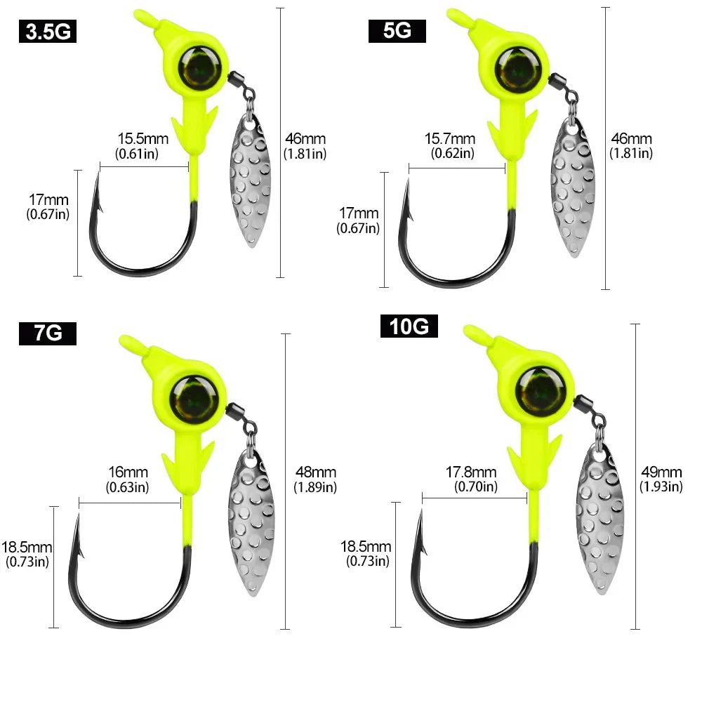 3pcs Jig Fishing Rotating Hook