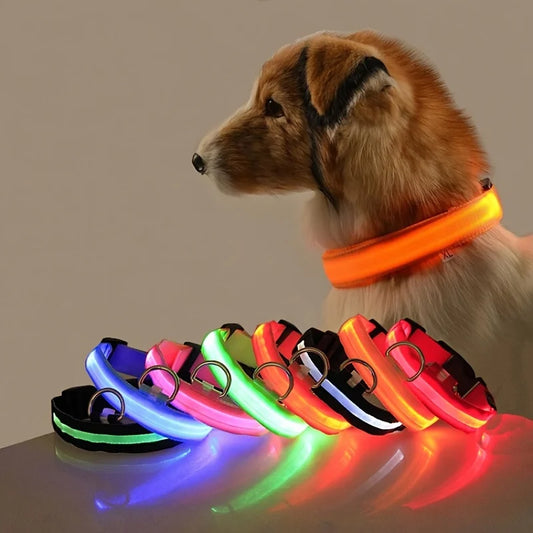 Dog Nylon LED Night Safety Flashing Collar