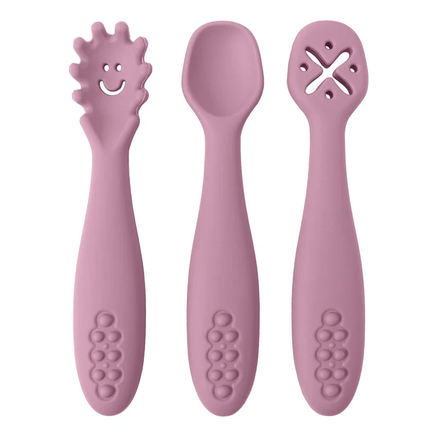 Baby 3PCS Silicone Spoon Fork Set