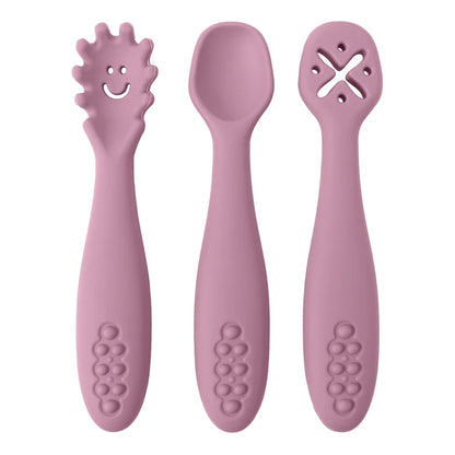 Baby 3PCS Silicone Spoon Fork Set