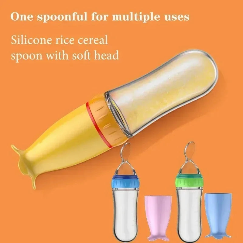 Baby Silicone Squeeze Feeding Spoon