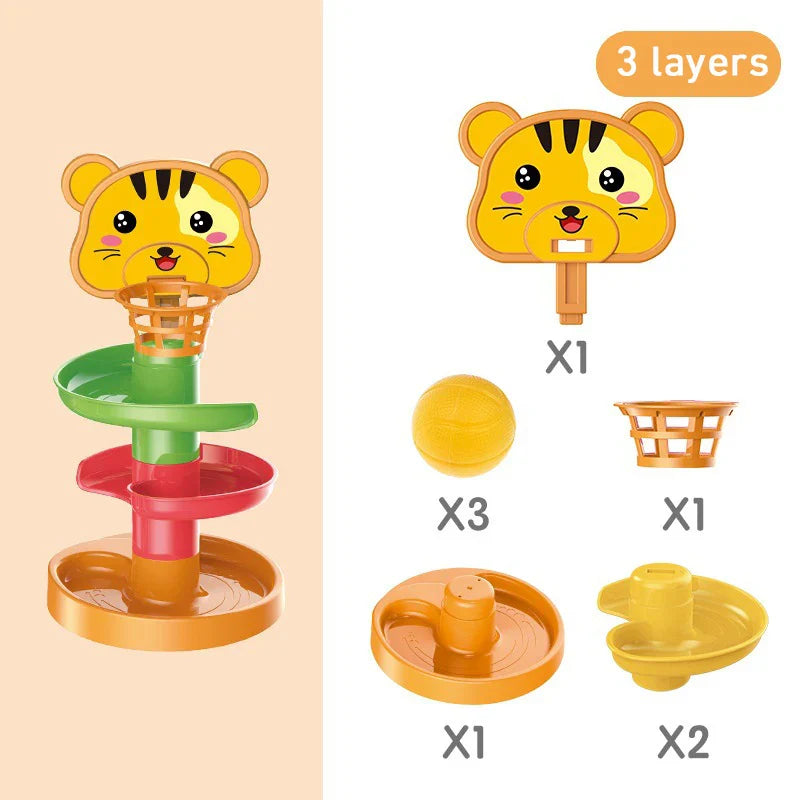 Kids Track Rolling Ball Push Pop Toy