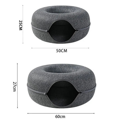 Cat Kitten Training Interactive Tunnel Donut Bed