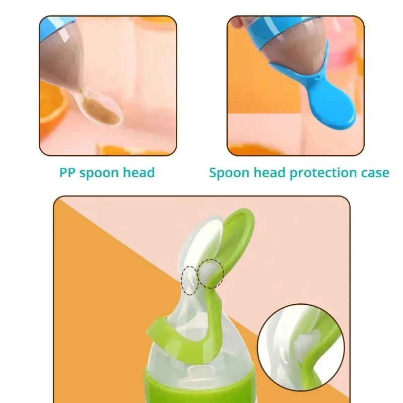 Baby Silicone Squeeze Feeding Spoon