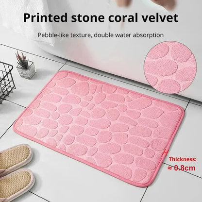 Bathroom Living Room Embossed Fiber Carpet