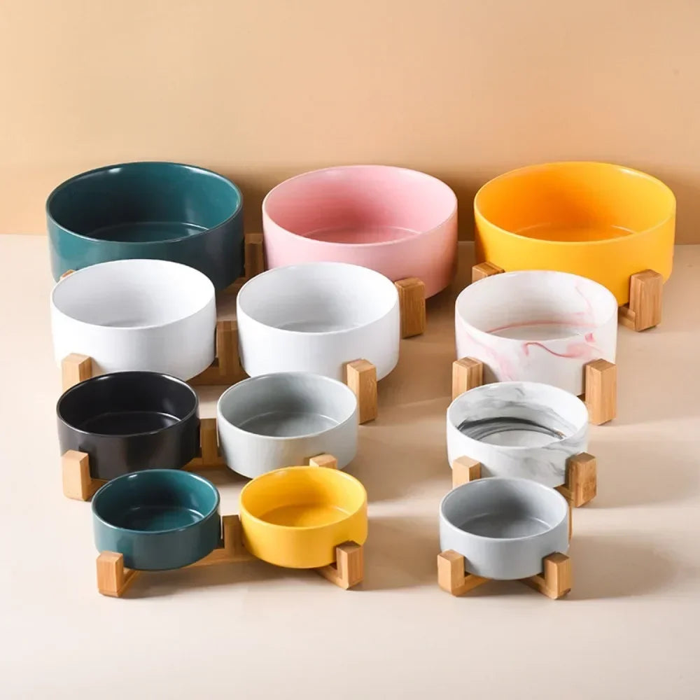 Dog Wooden Frame Protection Cervical Bowl