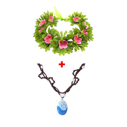 Gilrs Necklace Flower Clip Dress Up Set