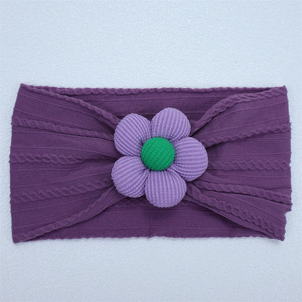 Baby Soft Elastic  Flower Nylon Hairband