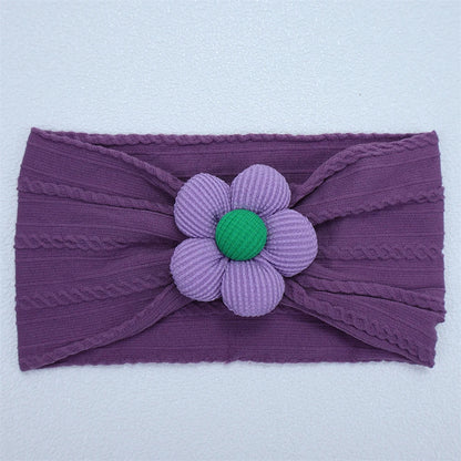 Baby Soft Elastic  Flower Nylon Hairband
