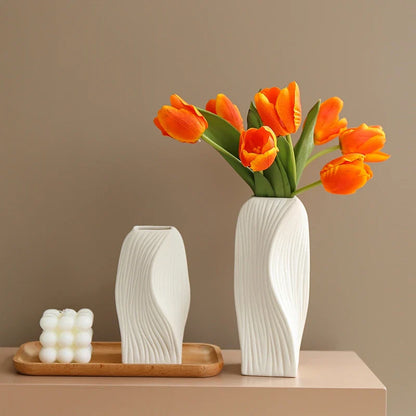 Imitation Ceramic Flower Bottle Nordic Vase