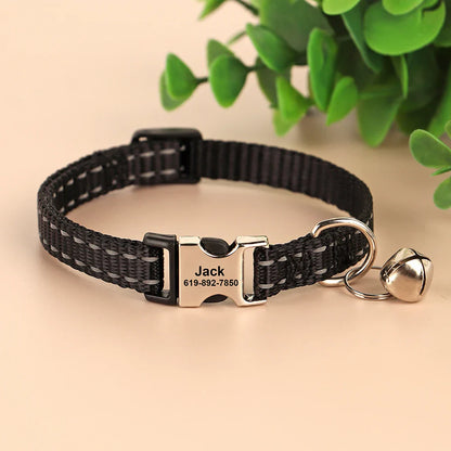 Cat Reflective Nylon Personalized Collar