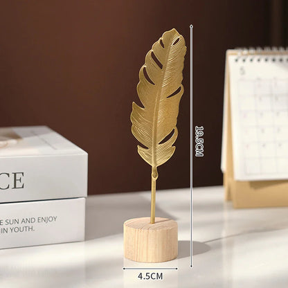 Living Room Decor Nordic Gold Ginkgo Leaf Craft