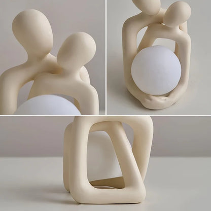 Decoration Love Embrace Resin Statue Pair
