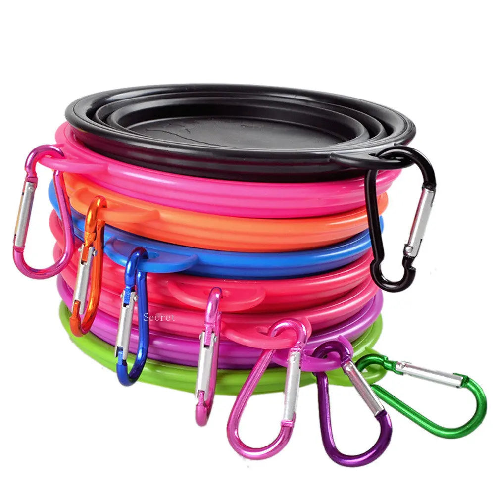 Pet  Outdoor Travel Silicone Food Water Bowl