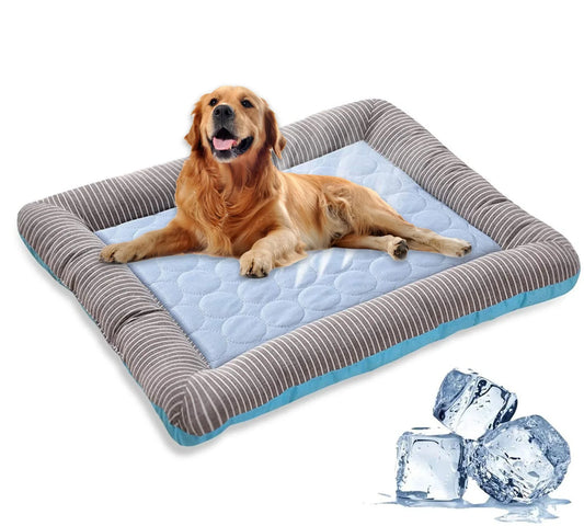 Dog Ice Silk Material Soft For Summer Sleeping  Bed