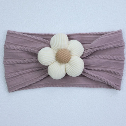 Baby Soft Elastic  Flower Nylon Hairband