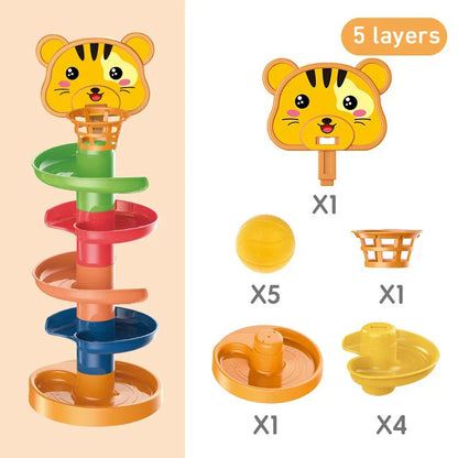 Kids Track Rolling Ball Push Pop Toy