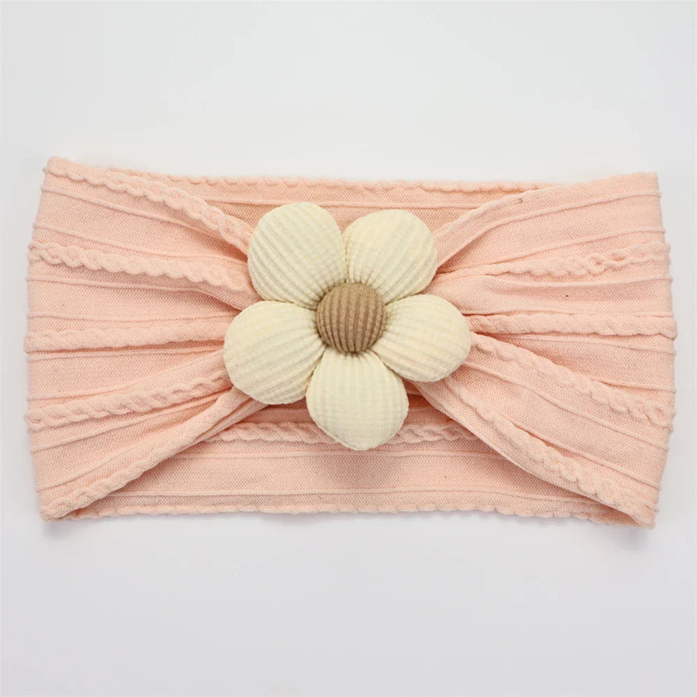 Baby Soft Elastic  Flower Nylon Hairband