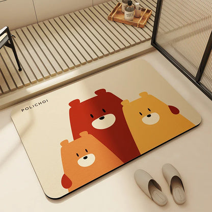 Quick Dry Bathroom Absorbent Anti Slip Floor Mat