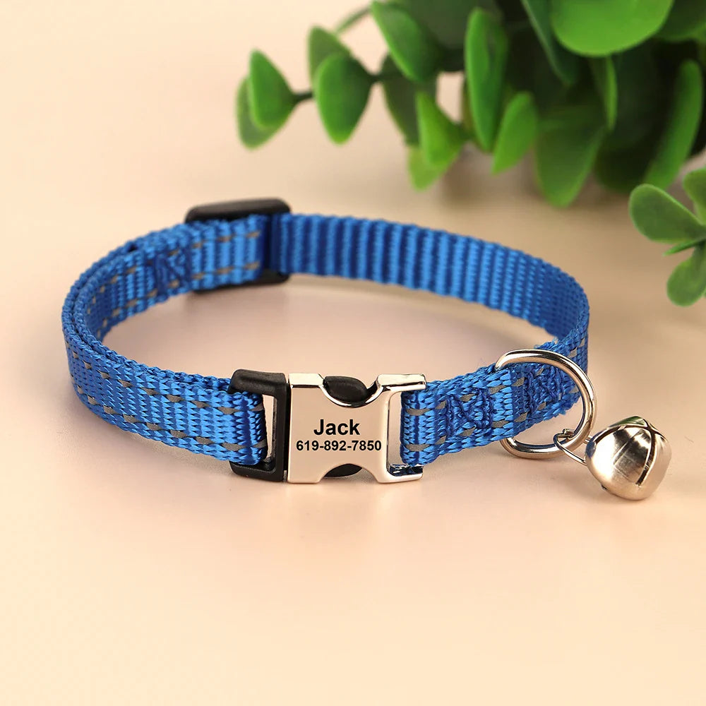 Cat Reflective Nylon Personalized Collar