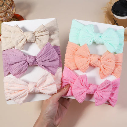 Girls  Cable Knit Turban Bows Headband