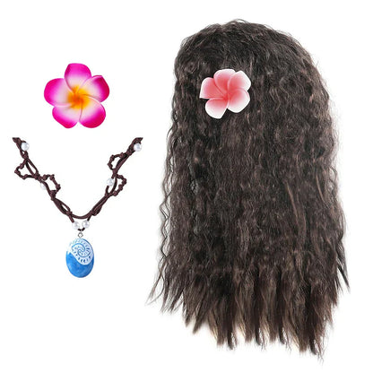 Gilrs Necklace Flower Clip Dress Up Set