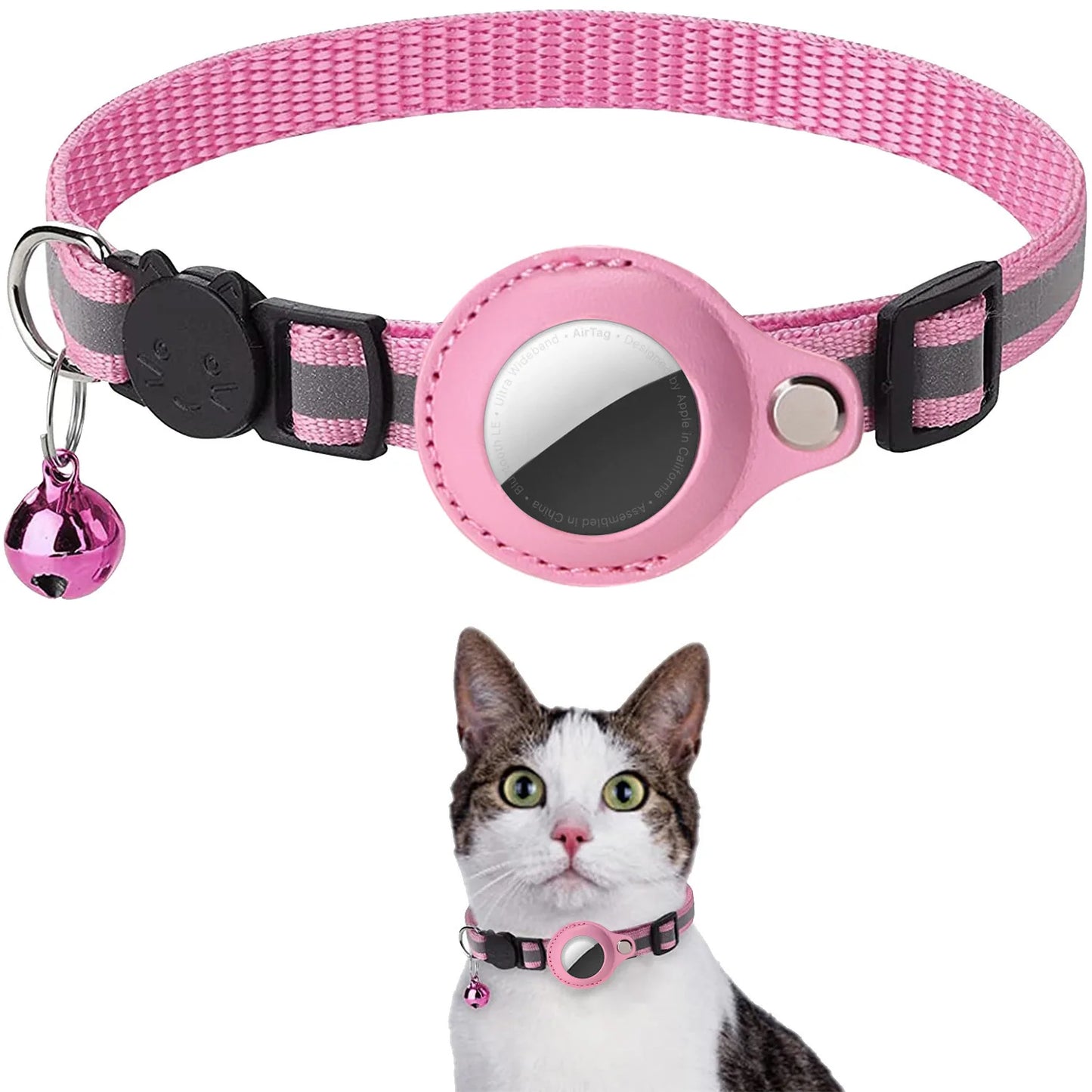Cat Adjustable Strips Air Tag Holder Collar B