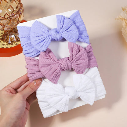 Girls  Cable Knit Turban Bows Headband
