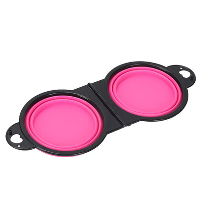 Outdoor Travel 2-in-1 Foldable Dual Bowl