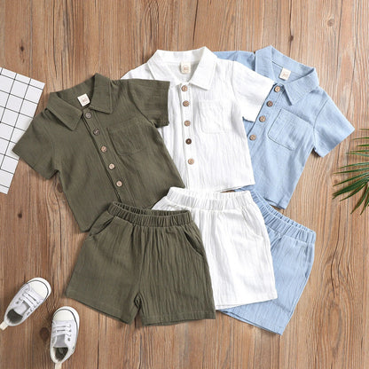 Baby Solid Turn-Down Collar Shirt