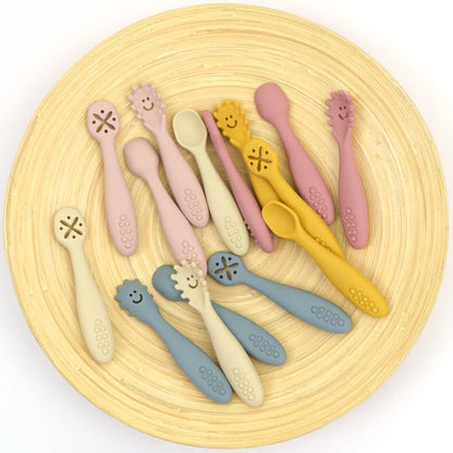 Baby 3PCS Silicone Spoon Fork Set