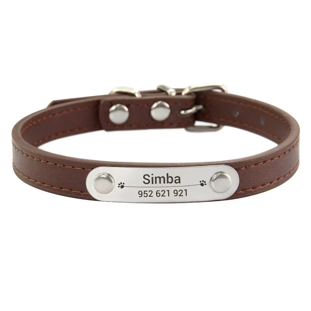 Dog Name Carved ID Anti-lost Collar