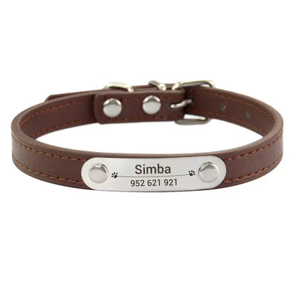 Dog Name Carved ID Anti-lost Collar