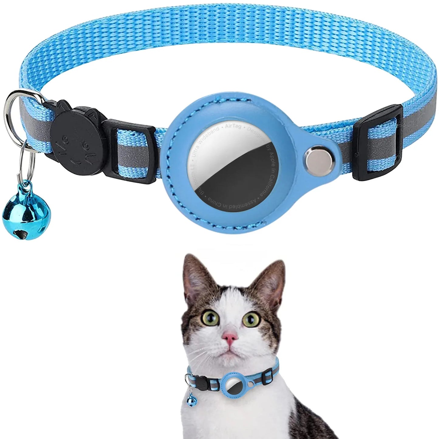 Cat Adjustable Strips Air Tag Holder Collar B