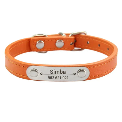Dog Name Carved ID Anti-lost Collar