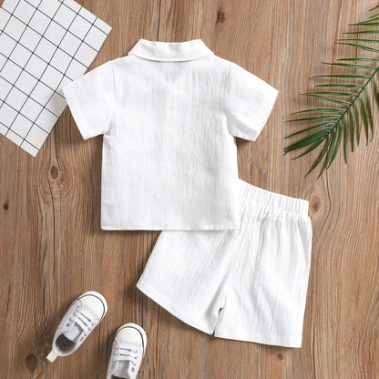 Baby Solid Turn-Down Collar Shirt