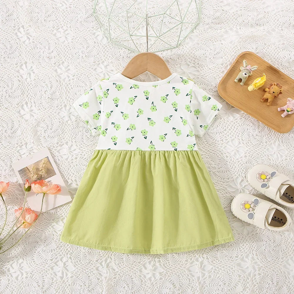 Baby Flower Two-Piece Shoulder Strap Dress