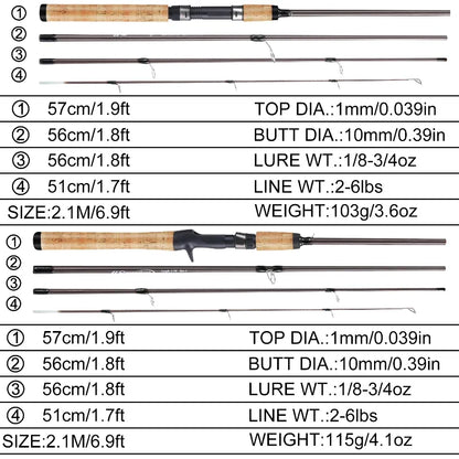 Ultra Light Wooden Handle Spinning Rod
