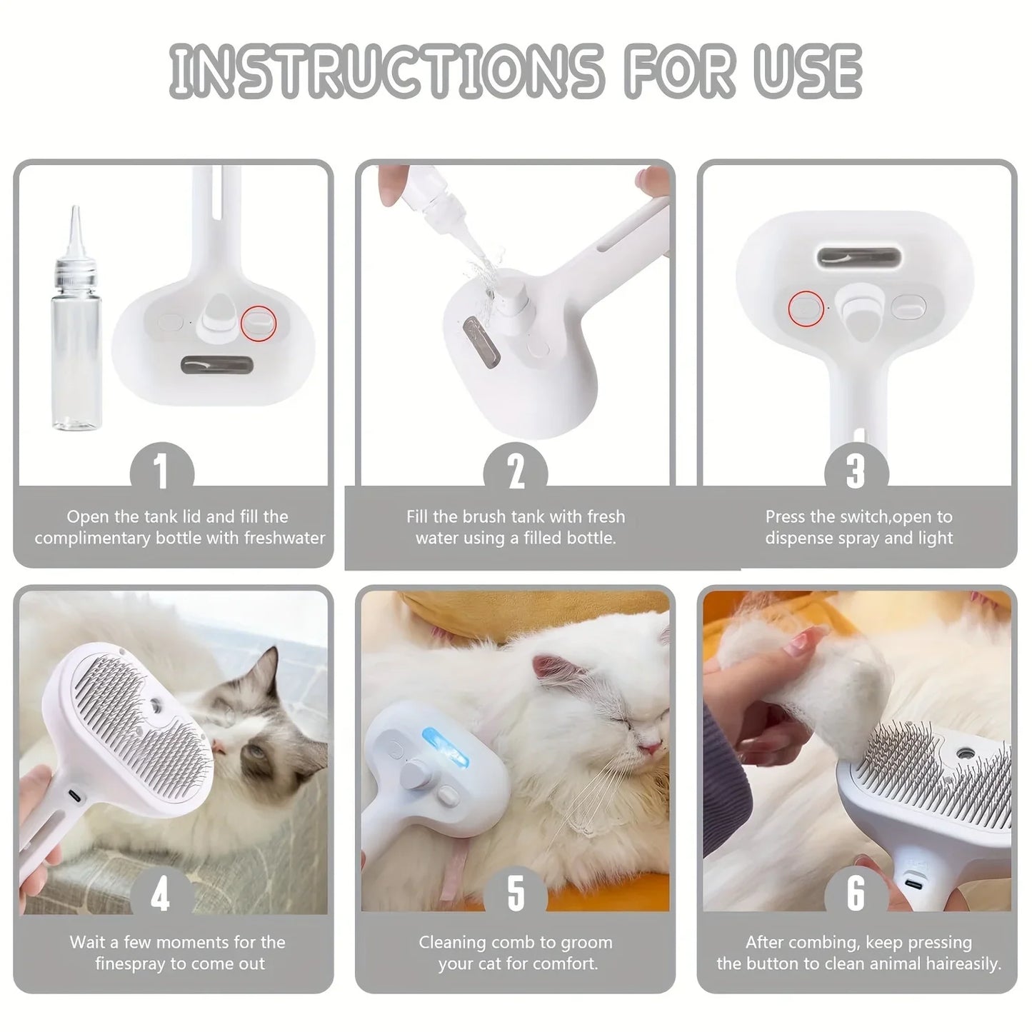 Pet Hair Removal Comb Spray Comb