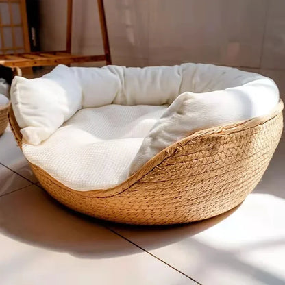 Cat Sofa Handmade Bamboo Weaving Mat Bed