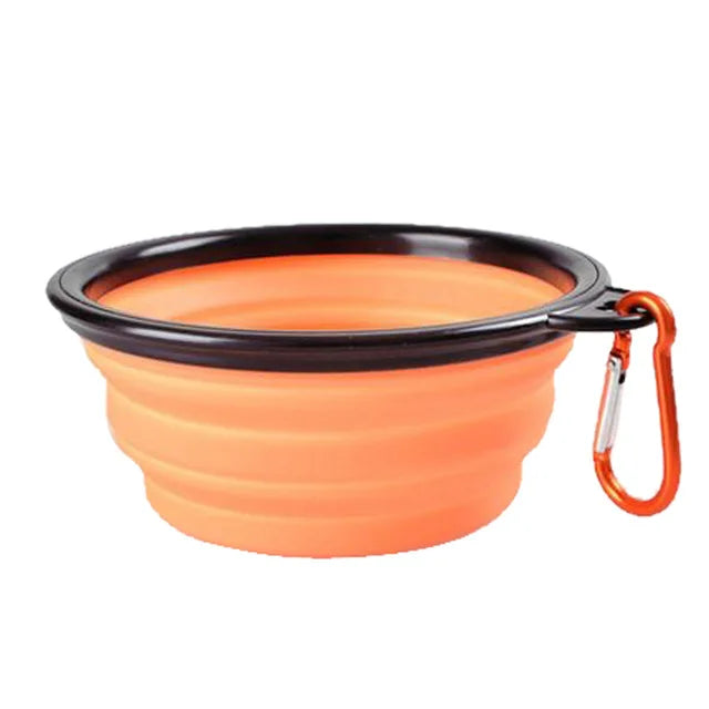 Pet  Outdoor Travel Silicone Food Water Bowl