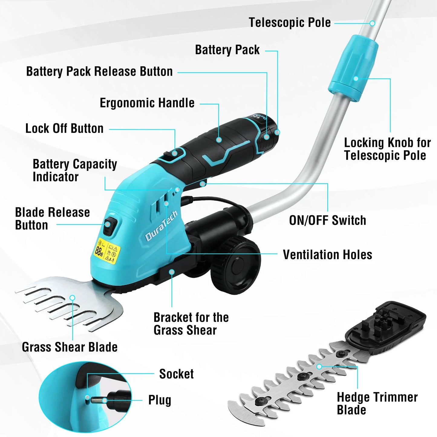 Garden 2-in-1 Cordless Grass Shear Tool