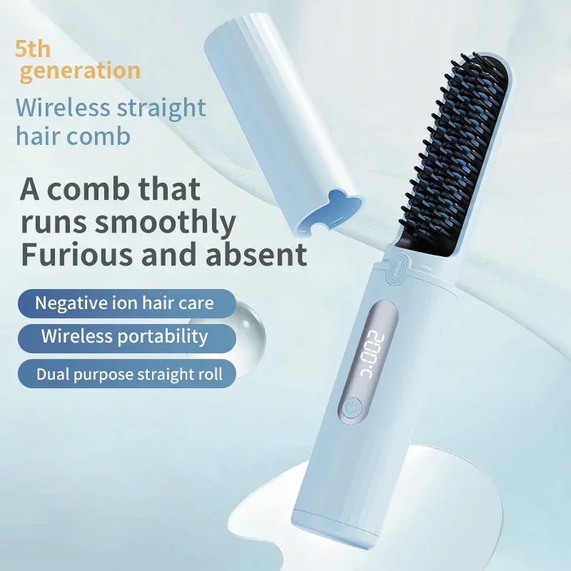 Wireless Electric Heating Straight Hair Comb