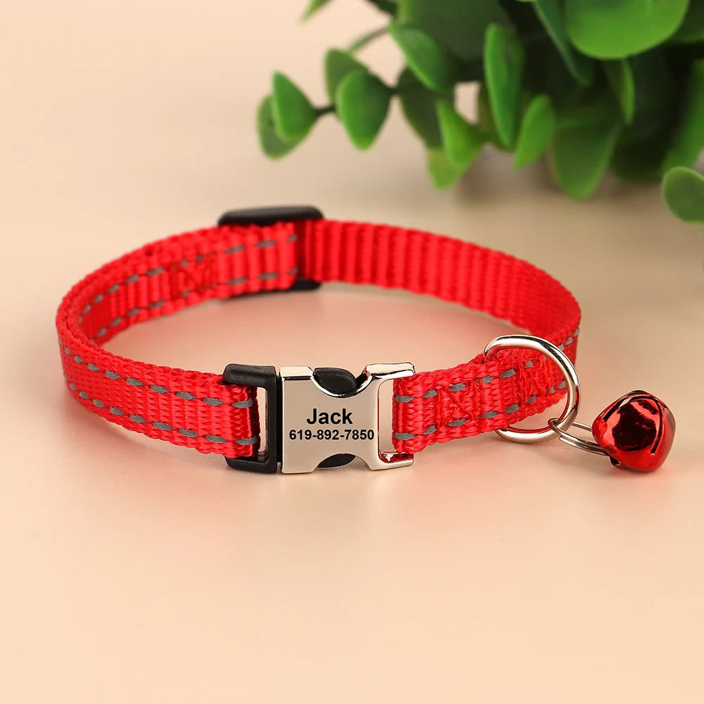 Cat Reflective Nylon Personalized Collar